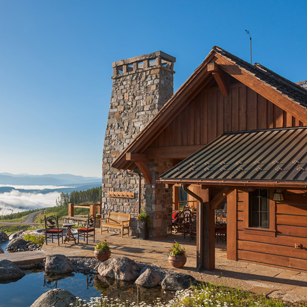 copper roof mountain home