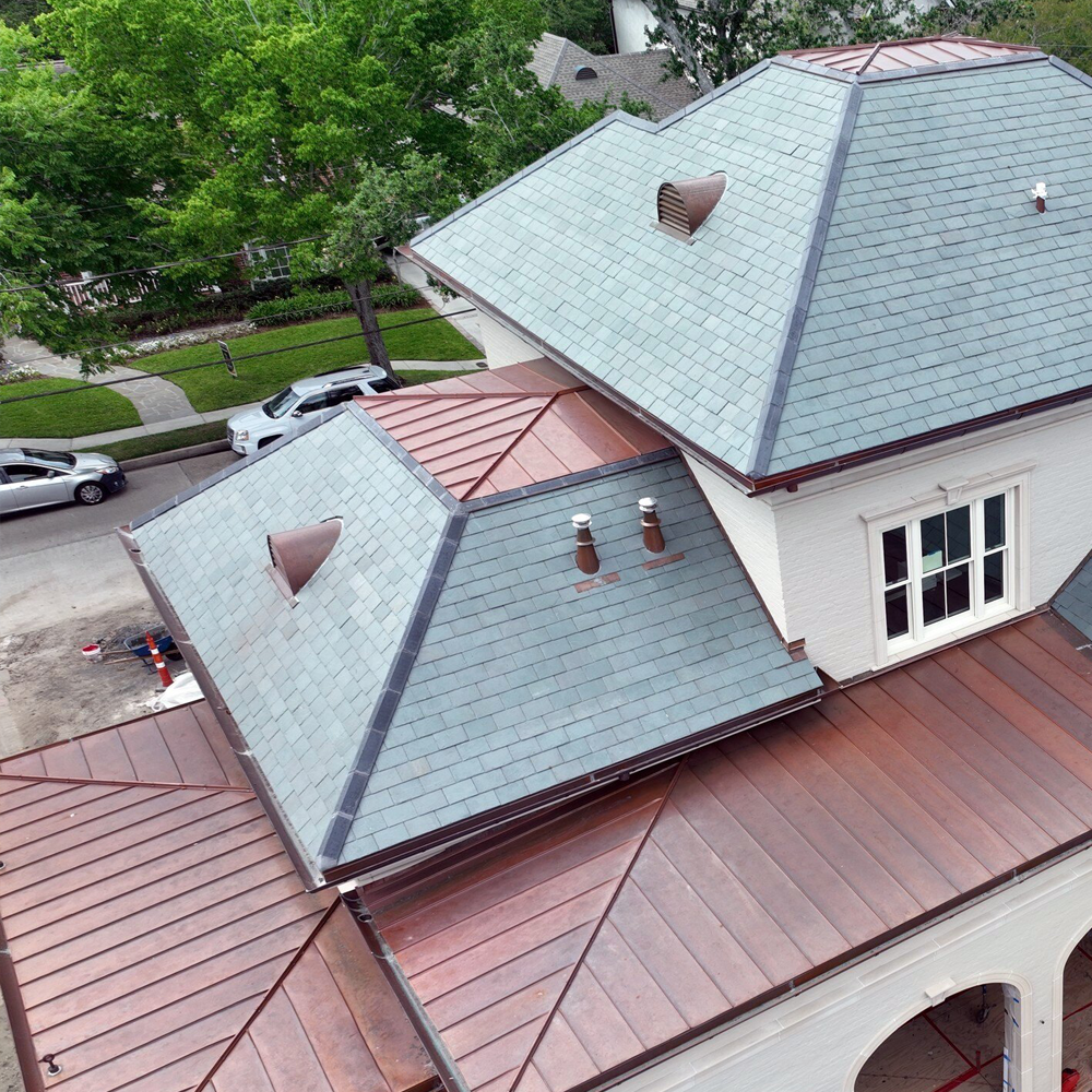 copper standing seam installation