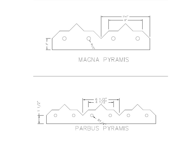 pyramis cresting detail