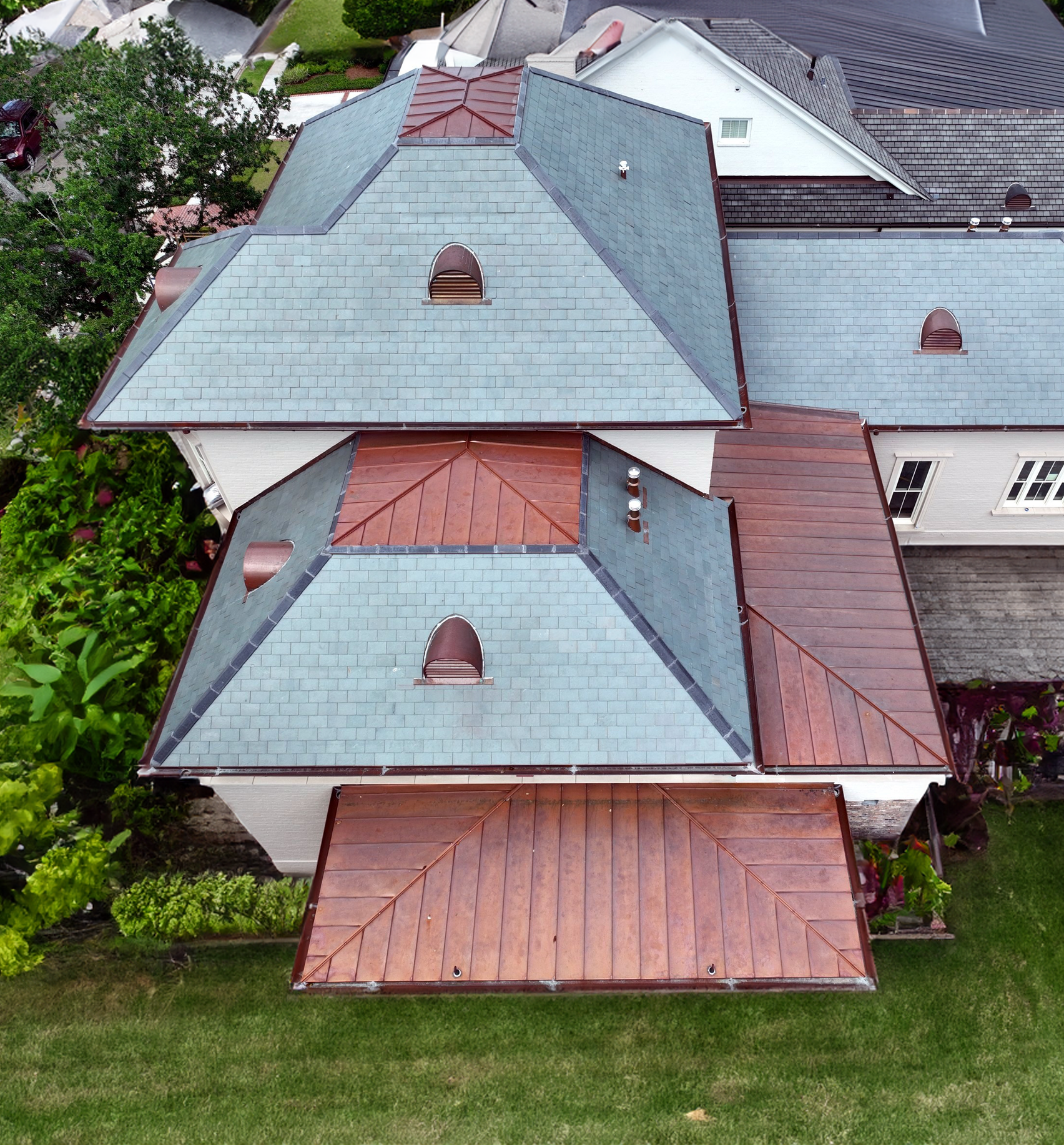 louvered dormers on home
